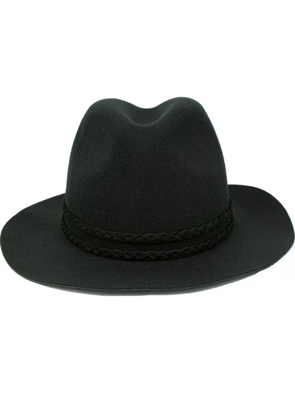 Gold Coast Women's Black Fedora Hat with Braided Band